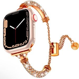 Rose gold Bling Band Compatible with Apple Watch Band